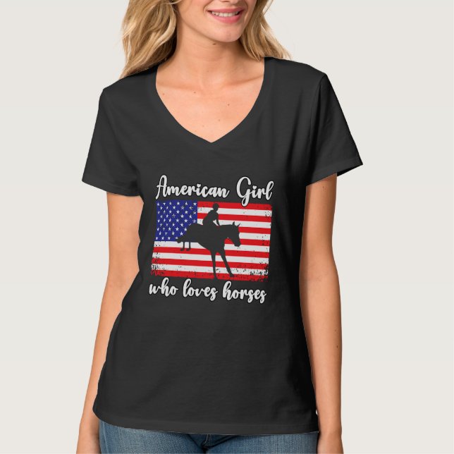 American Girl who loves eventing horses rider  4 T Shirt (Framsida)