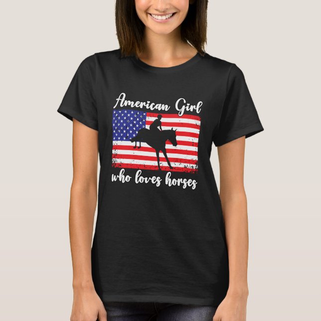 American Girl who loves eventing horses rider  4 T Shirt (Framsida)