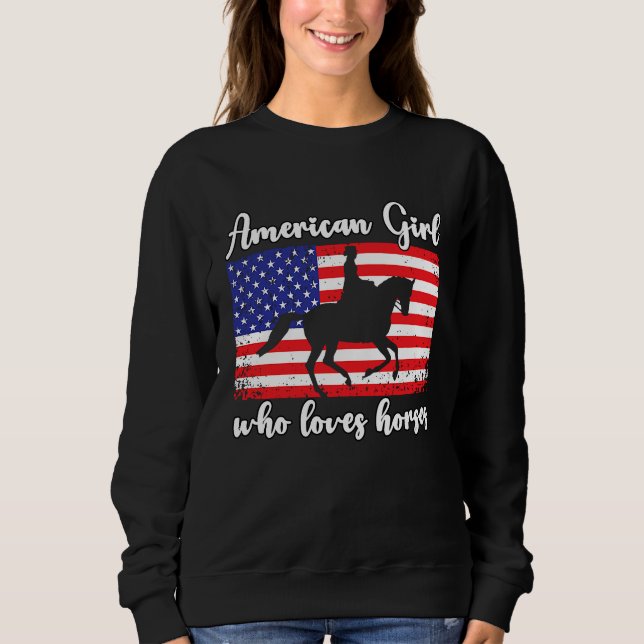 American Girl who loves eventing horses rider  7 T Shirt (Framsida)