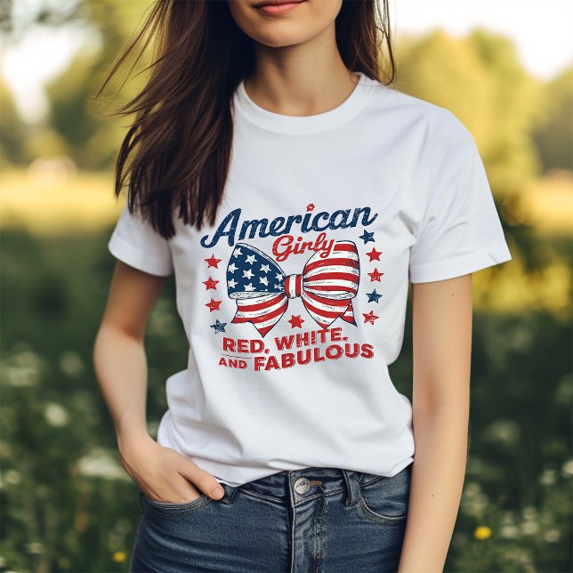 American Girly Red White och Fabulous T-Shirt (Skapare uppladdad)