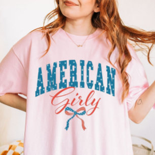 American Girly Shirt, Coquette 4 juli T Shirt