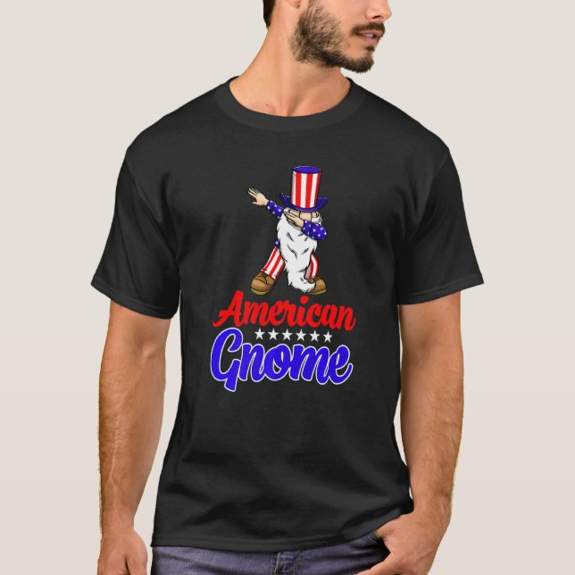 American Gnome  Women Independence America Flag Lo T Shirt (Framsida)
