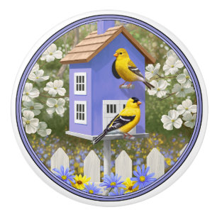 American Goldfinch Bird House Blomsterträdgård Knopp