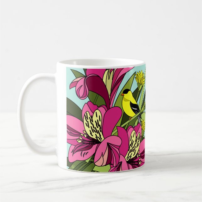 American Goldfinch Bird Kaffemugg (Vänster)