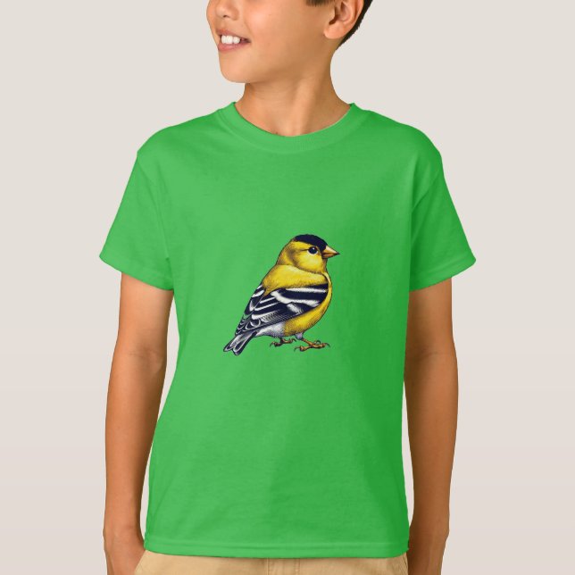 American Goldfinch bird Kids Basic T-Shirt (Framsida)