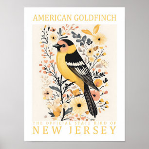 American Goldfinch Bird of New jersey USA Poster