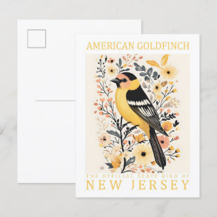 American Goldfinch Bird of New jersey USA Vykort