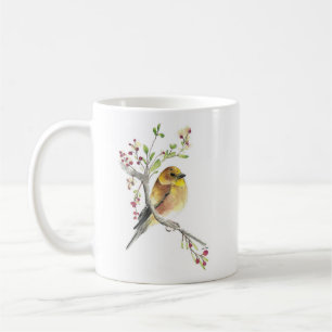 American Goldfinch Bird Watercolor Art Coffee Mugg