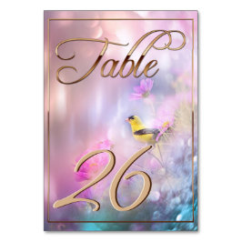 American Goldfinch & Flowers/Guld Trim Bordsnummer