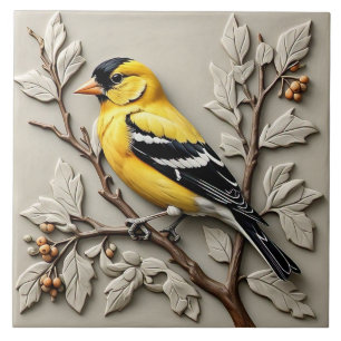 American Goldfinch - keramiska plattor för konst o Kakelplatta