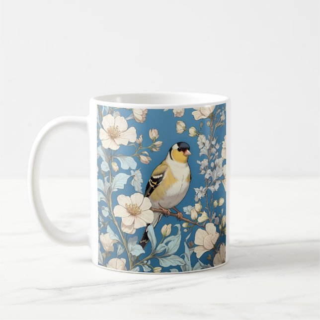 American Goldfinch William Morris Inspired Kaffemugg (Vänster)