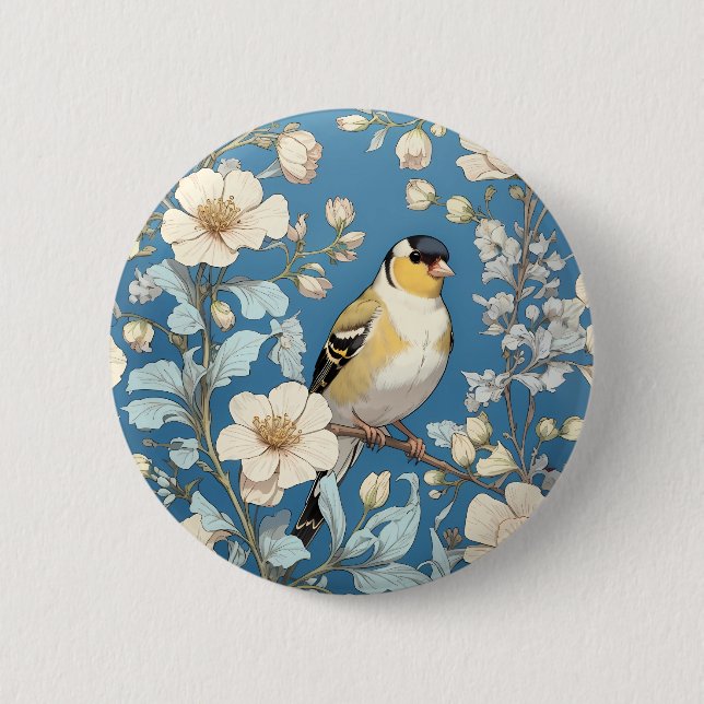 American Goldfinch William Morris Inspired Knapp (Framsida)