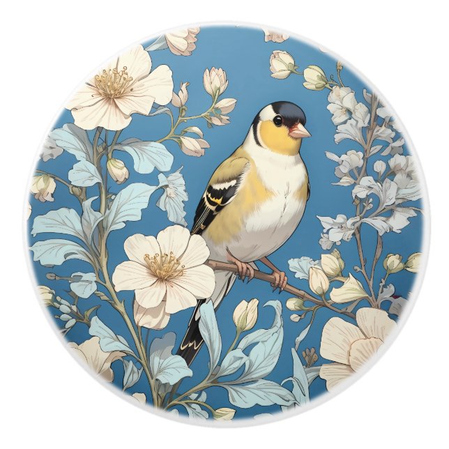American Goldfinch William Morris Inspired Knopp (Framsidan)