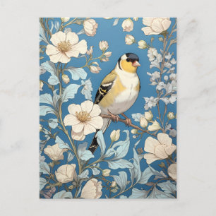 American Goldfinch William Morris Inspired Vykort
