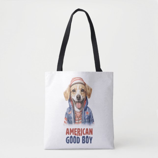 American GoodBoy Hund US Jacka 4 juli Tygkasse (Framsida)