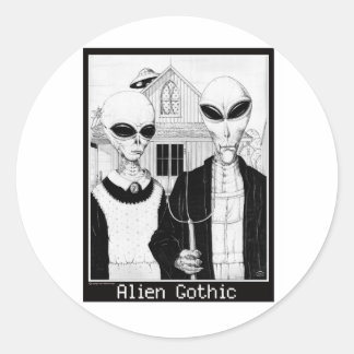 American Gothic, Alien Porträtt, Utomjordingar Runt Klistermärke