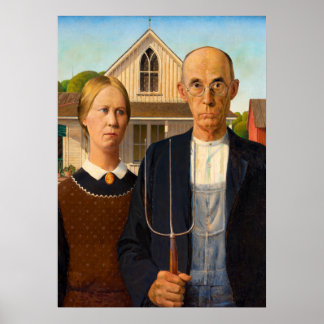 American Gothic av Grant Wood Poster