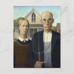 American Gothic by Grant DeVolson Wood Vykort