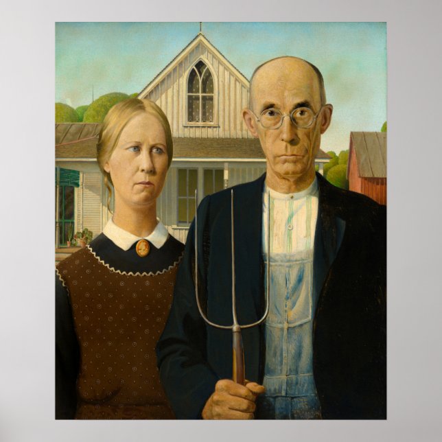 American Gothic by Grant Wood Poster (Framsidan)