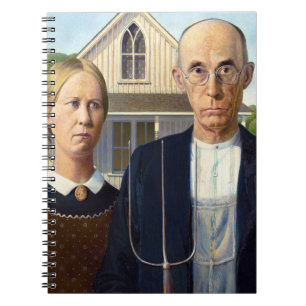 American Gothic Classic Painting Grant Wood Anteckningsbok