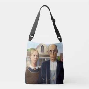American Gothic Classic Painting Grant Wood Axelväska