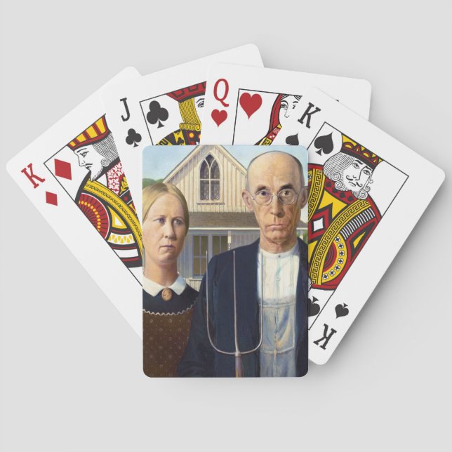 American Gothic Classic Painting Grant Wood Casinokort (Baksidan)