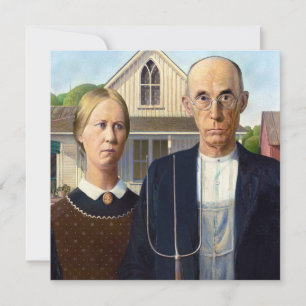 American Gothic Classic Painting Grant Wood Inbjudningar