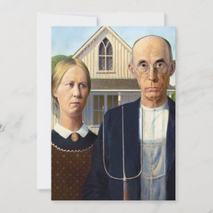 American Gothic Classic Painting Grant Wood Inbjudningar