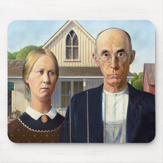 American Gothic Classic Painting Grant Wood Musmatta (Framsidan)