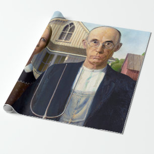 American Gothic Classic Painting Grant Wood Presentpapper