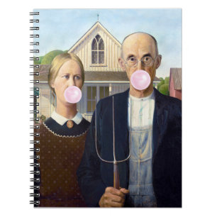 American Gothic Grant Wood Anteckningsbok