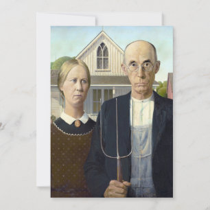 American Gothic - Grant Wood Fine Art Card Kort