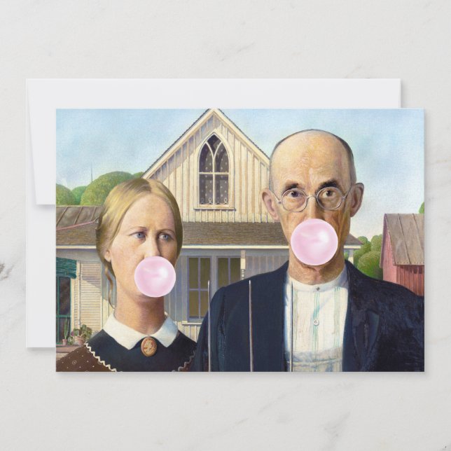 American Gothic Grant Wood Inbjudningar (Framsida)