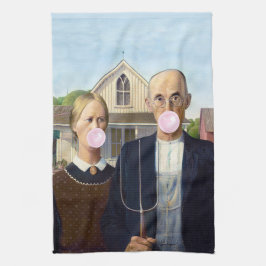 American Gothic Grant Wood Kökshandduk