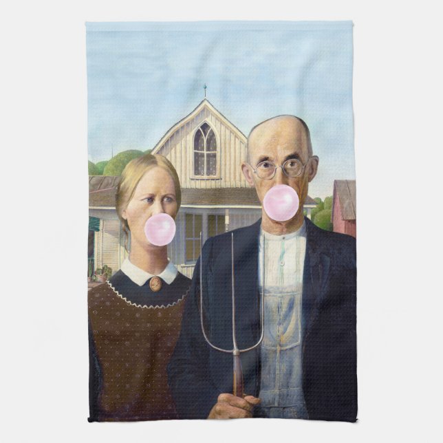 American Gothic Grant Wood Kökshandduk (Vertikal)