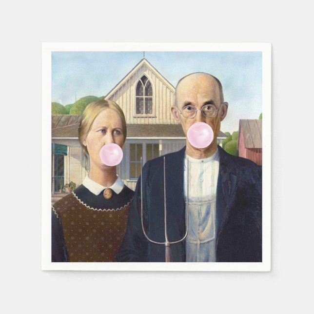American Gothic Grant Wood Pappersservett (Framsidan)