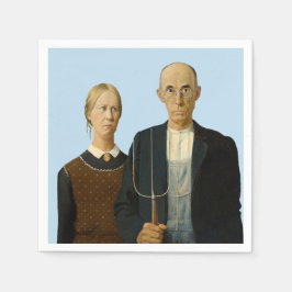 American Gothic Grant Wood Pappersservett