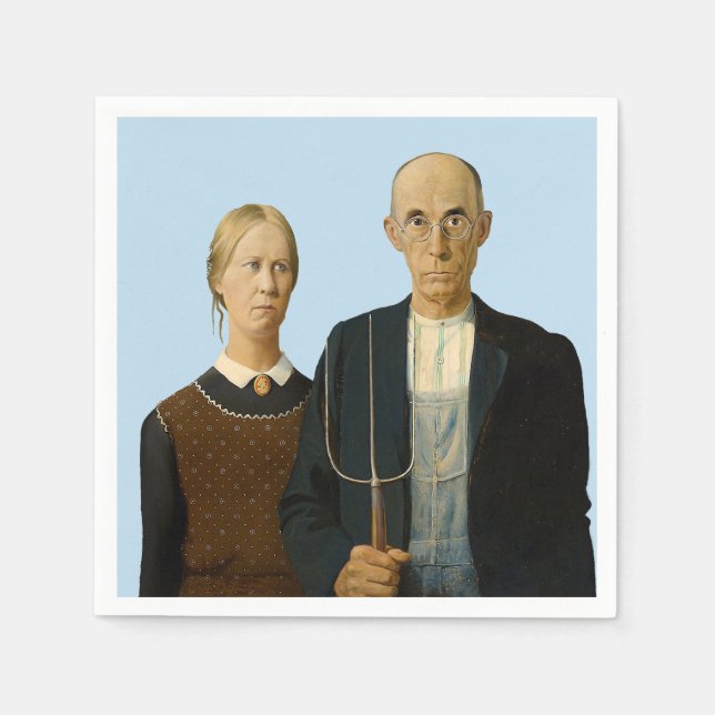 American Gothic Grant Wood Pappersservett (Framsidan)