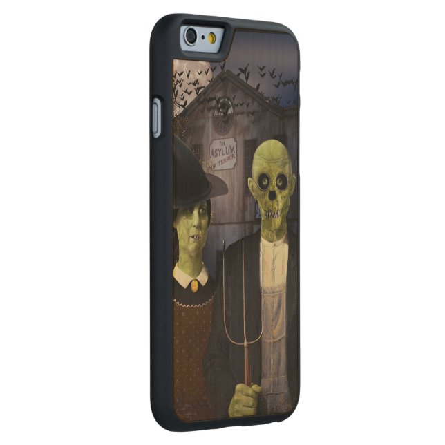 American Gothic Halloween Carved Wood iPhone Skal (Höger)