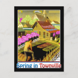 American Gothic Halloween Haunted House Vykort