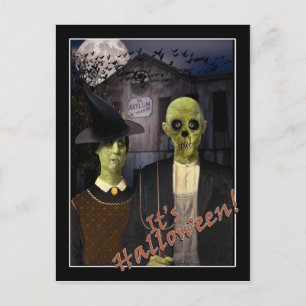 American Gothic Halloween Spökhus Vykort