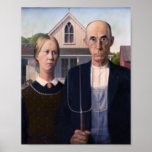 American Gothic-målning av Grant Wood Poster