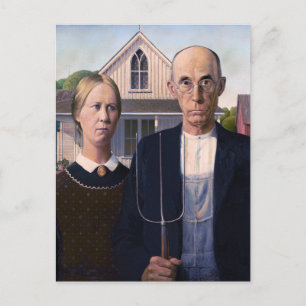 American Gothic-målning av Grant Wood Vykort