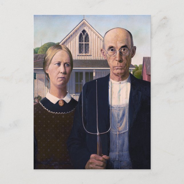 American Gothic-målning av Grant Wood Vykort (Framsida)