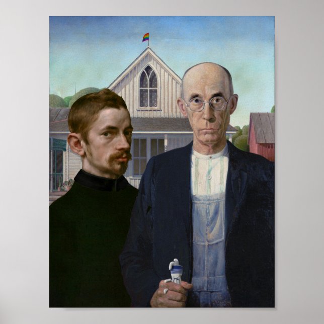 American Gothic med Pride-affischen Poster (Framsidan)