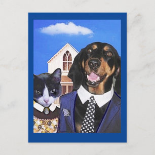 American Gothic Parody Spoof Vykort