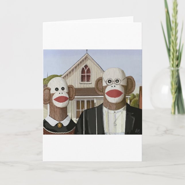 American Gothic Sock monkey Kort (Framsida)