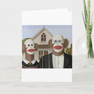 American Gothic Sock monkey Kort