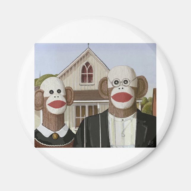 American Gothic Sock monkey Magnet (Framsidan)