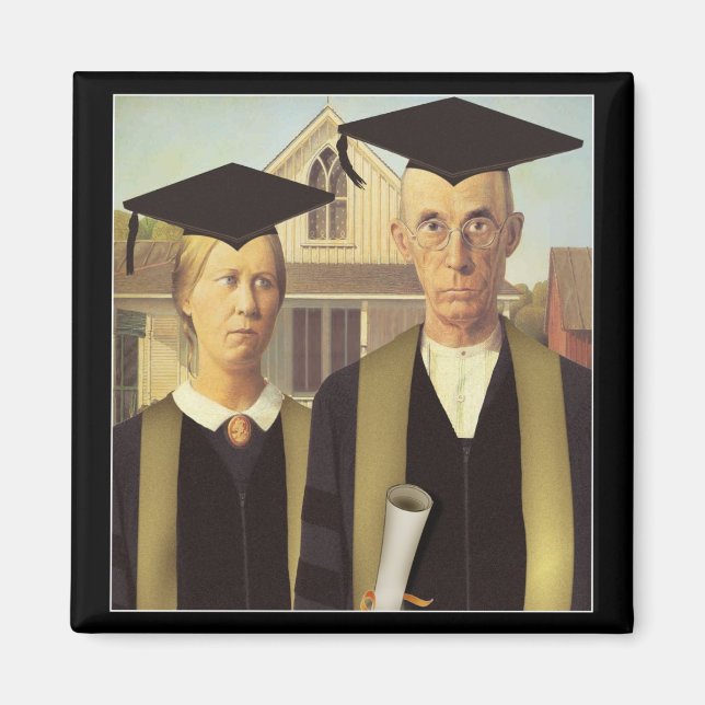 American Gothic Studenten Magnet (Framsidan)